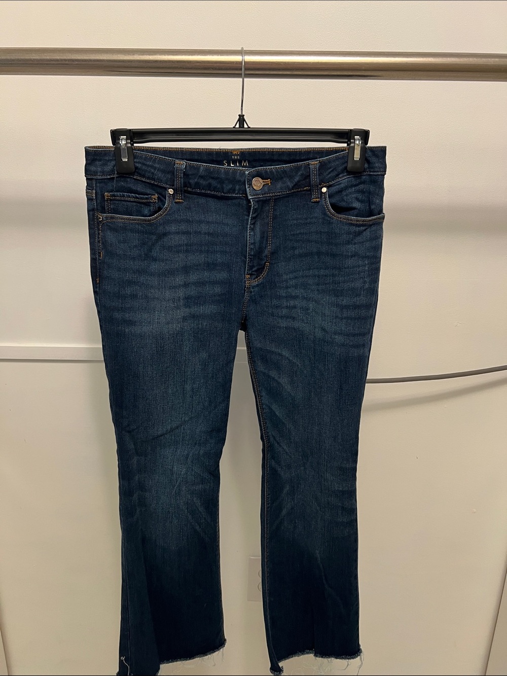 White House Black Market Dark Blue Slim Crop Jeans